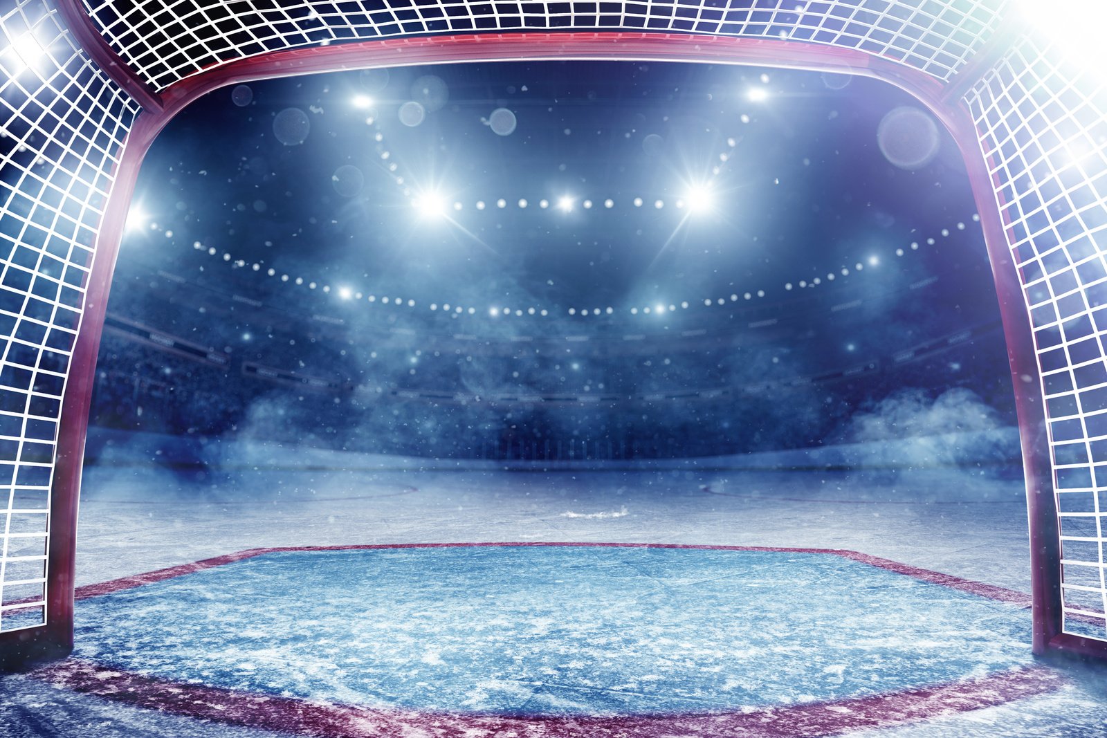 Dramatic ice hockey arena